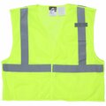 Mcr Safety Garments, Class 2, Lime Poly Vest, LF, X2 CL2MLPFRX2